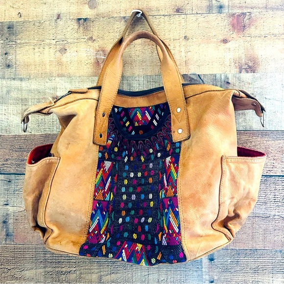 Nena & Co Genuine Leather Huipil Medium Day Bag - Picture 1 of 14